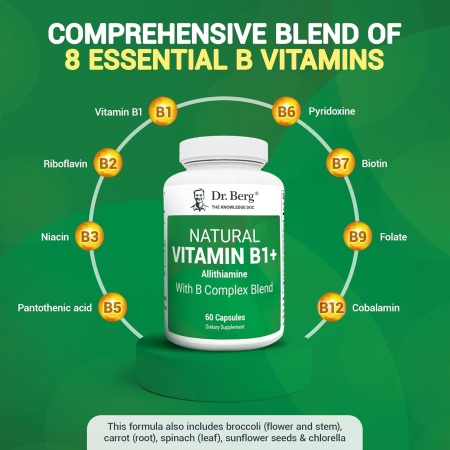 Dr. Berg Natural Vitamin B1 B6 B12 Complex, Ingredients