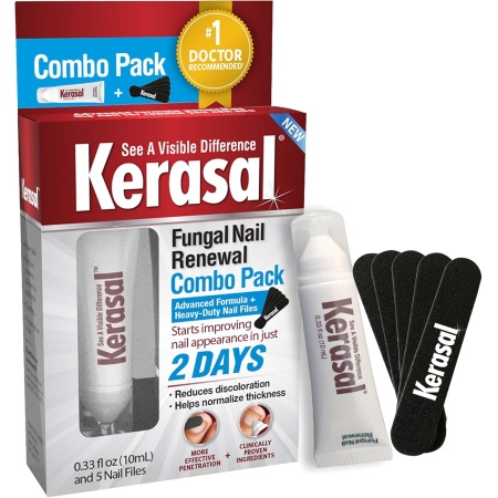 Kerasal Nail Renewal and Nail File Combo Pack, Restores Appearance of Discolored or Damaged Nails