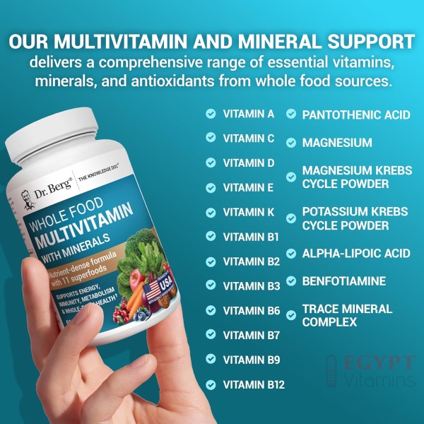 Dr Berg Whole Food Multivitamin with Minerals | 60 Capsules - Image 8