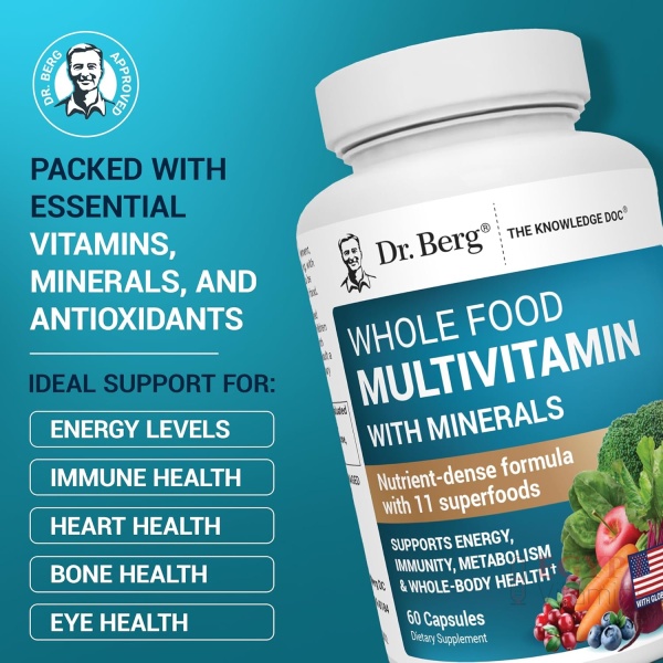 Dr Berg Whole Food Multivitamin with Minerals | 60 Capsules - Image 5