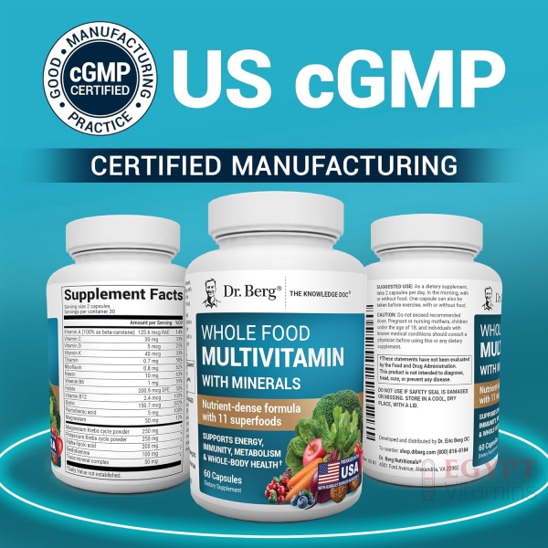 Dr Berg Whole Food Multivitamin with Minerals | 60 Capsules - Image 4