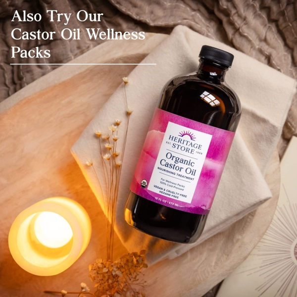 ⁦HERITAGE STORE Organic Castor Oil, 473 ml⁩ - الصورة ⁦2⁩