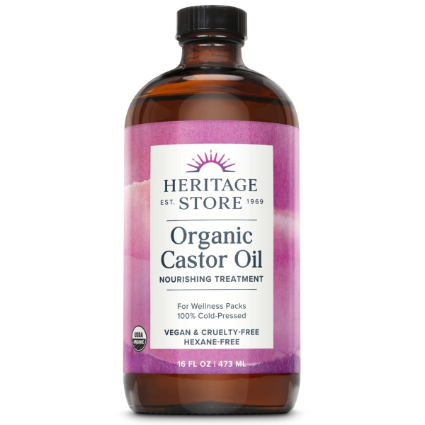 HERITAGE STORE Organic Castor Oil, 473 ml