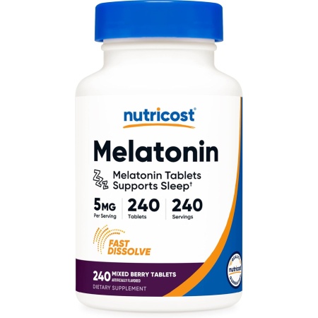 Nutricost, Melatonin 5mg, 240 Fast Dissolve Tablets