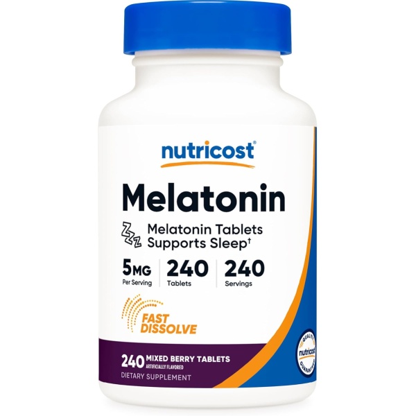 Nutricost, Melatonin 5mg, 240 Fast Dissolve Tablets