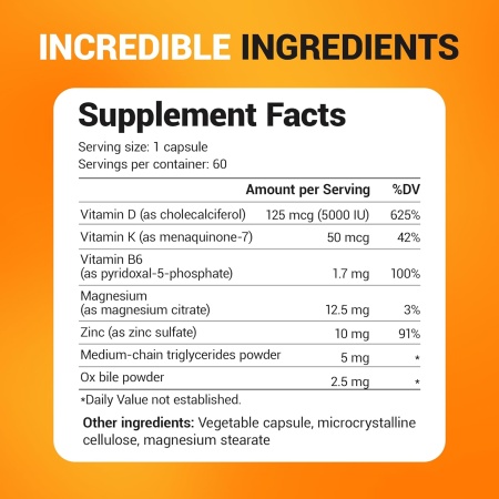 Dr Berg, Vitamin D3 & Vitamin K2, 60 Capsules