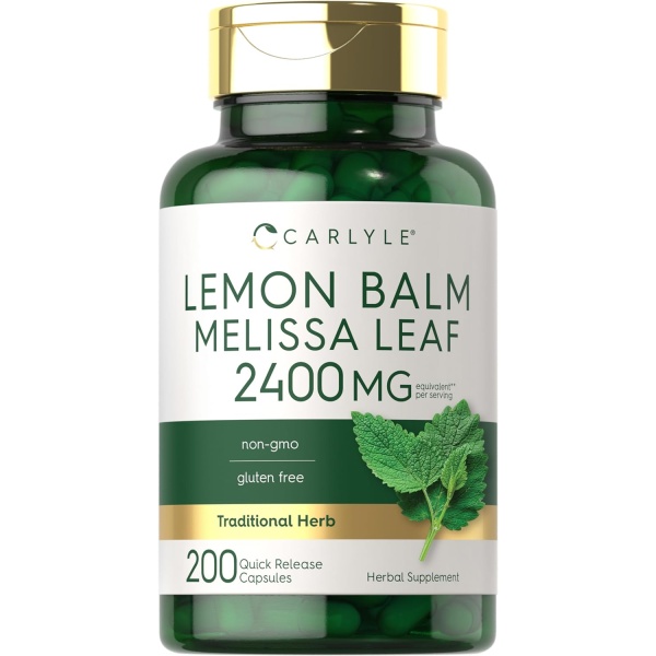 Carlyle Lemon Balm Melissa Leaf 2400 mg, 200 Capsules