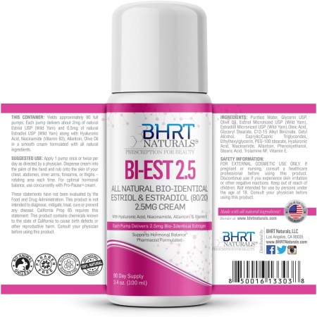 BHRT Naturals, Estrogen Bi-EST 2.5, Ingredients