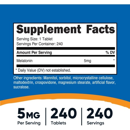 Nutricost, Melatonin 5mg, Ingredients