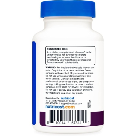 Nutricost, Melatonin 5mg, 240 Fast Dissolve Tablets