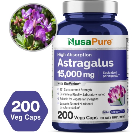 NusaPure, Astragalus 15000mg, 200 Capsules