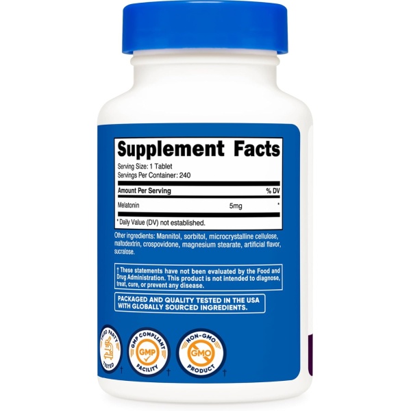 Nutricost, Melatonin 5mg, Ingredients