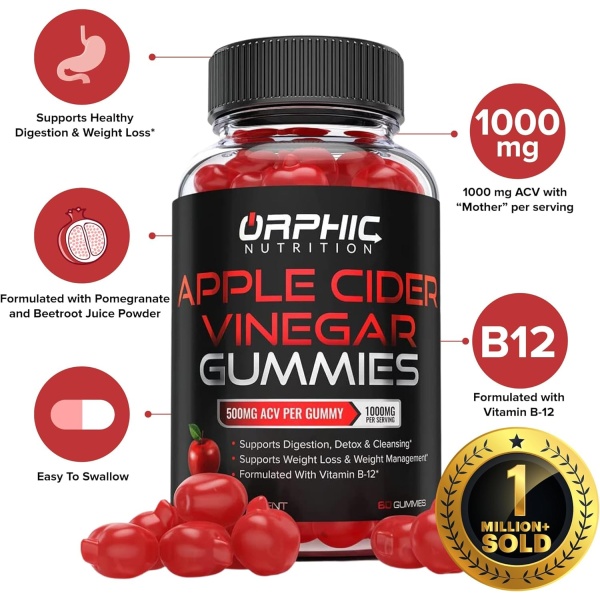 ORPHIC NUTRITION, Apple Cider Vinegar 1000mg, Features