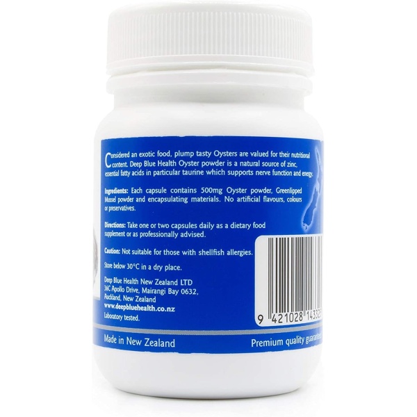 New Zealand Oyster Extract Powder 500mg, 100 Capsules - Image 3