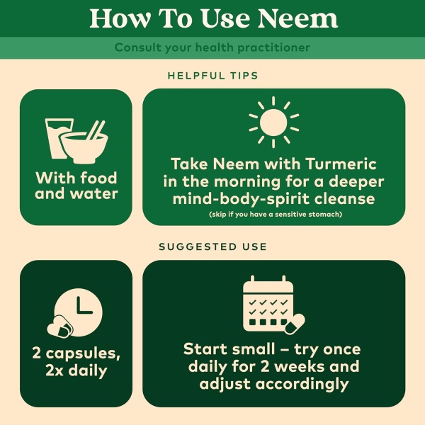 ORGANIC INDIA, Neem Leaf, How to use and dose