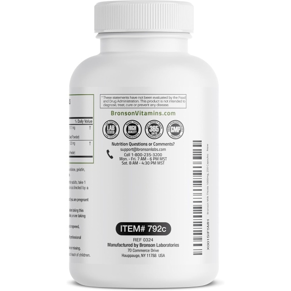 Bronson Milk Thistle, 250 Capsules