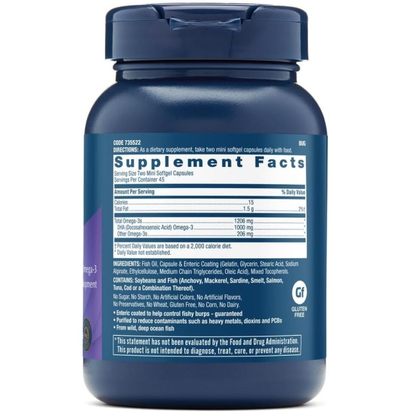 GNC Triple Strength DHA 1000, Ingredients