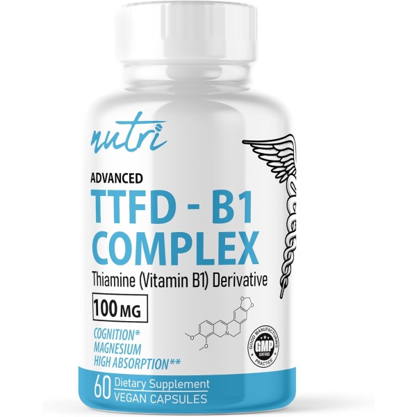 TTFD B1 Complex (Thiamine) Vitamin B1, 60 Capsules