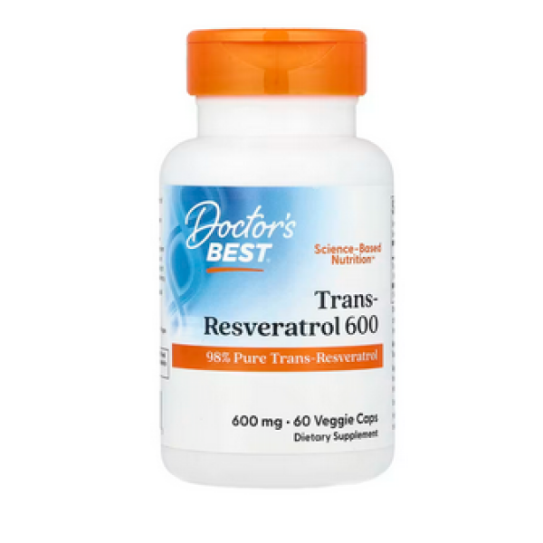 Doctor's Best, Trans-Resveratrol 600 mg, 60 Veggie Caps