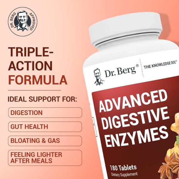 Dr Berg Advanced Digestive Enzymes, 180 Tablets.