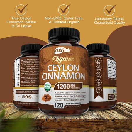 NutriFlair Organic Ceylon Cinnamon 1200mg, Features.