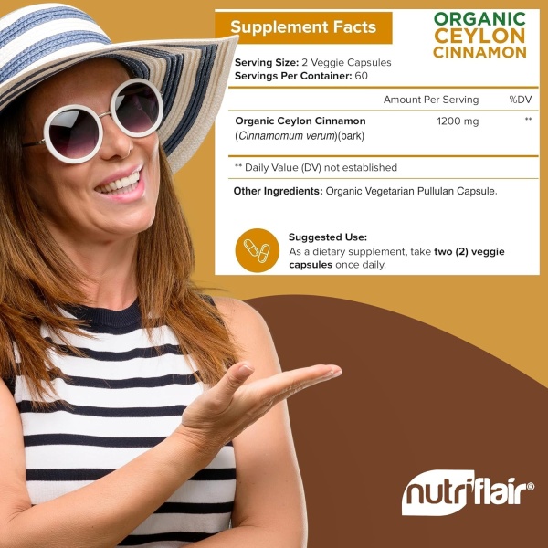 NutriFlair Organic Ceylon Cinnamon 1200mg, Ingredients.