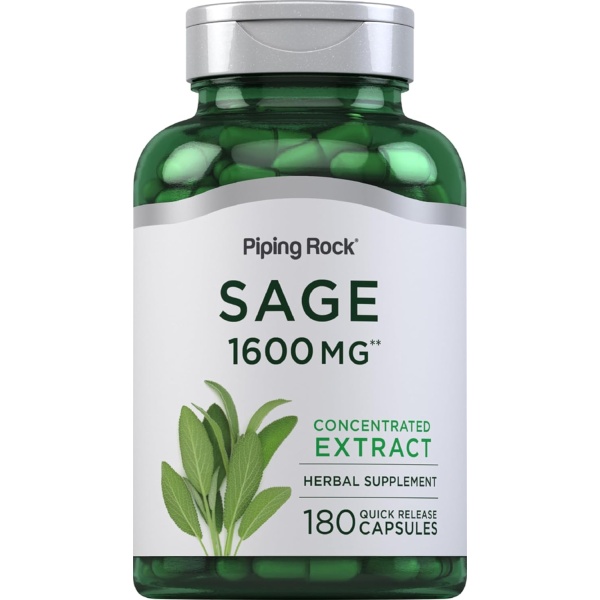 Piping Rock Sage 1600mg, 180 Capsules