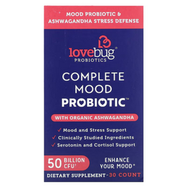 LoveBug Probiotics, Complete Mood Probiotic 50 Billion CFU, 30 Count