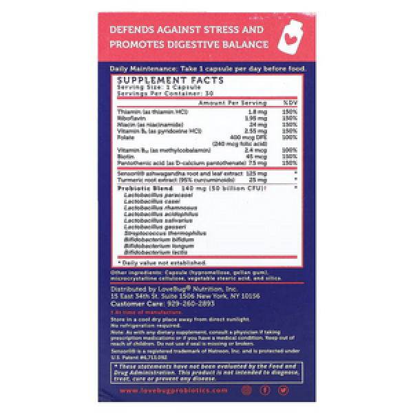 LoveBug Probiotics, Complete Mood Probiotic 50 Billion CFU, 30 Count