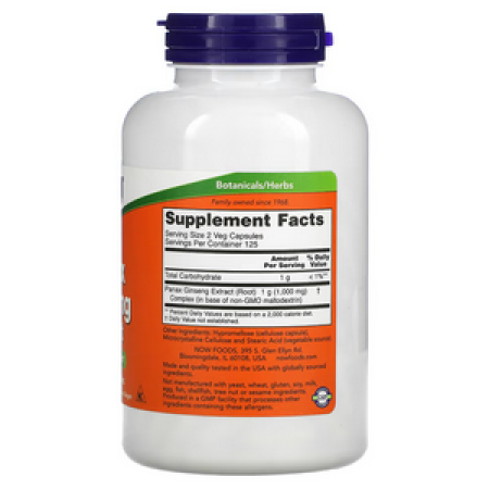 NOW, Panax Ginseng Extract, 250 Veg Capsules