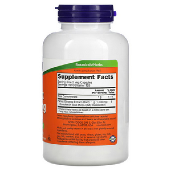 NOW, Panax Ginseng Extract, 250 Veg Capsules