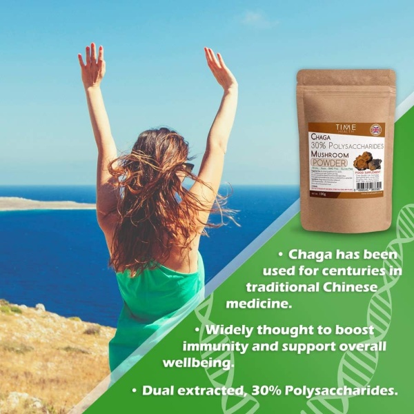 Time Health, Chaga Mushroom Extract - 100g Powder, Features.