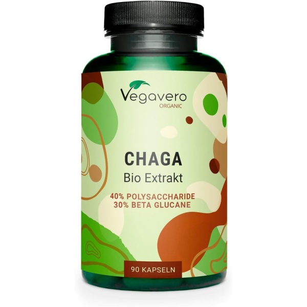 Vegavero Organic Chaga Mushroom Extract, 90 Capsules
