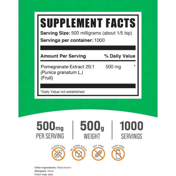 BulkSupplements Pomegranate Extract Powder 500 mg - Image 5