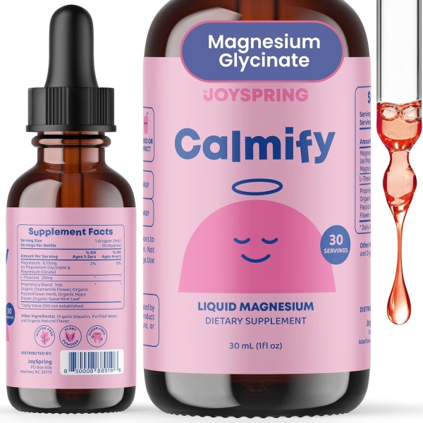 JoySpring Calmify | Magnesium Citrate Liquid & Magnesium Glycinate for Kids | 30 ml