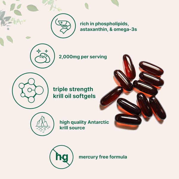 Micro Ingredients Antarctic Krill Oil Supplement | 2,000mg Per Serving | 240 Softgels - Image 5