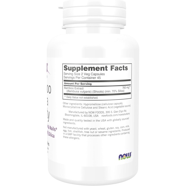 NOW Foods Solutions, Bamboo Silica Beauty | 90 Capsules - Image 6