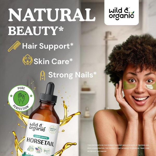 ⁦Wild & Organic Horsetail Tincture | Natural Hair, Skin & Nail Support | 118 ml⁩ - الصورة ⁦9⁩