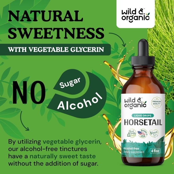 ⁦Wild & Organic Horsetail Tincture | Natural Hair, Skin & Nail Support | 118 ml⁩ - الصورة ⁦6⁩