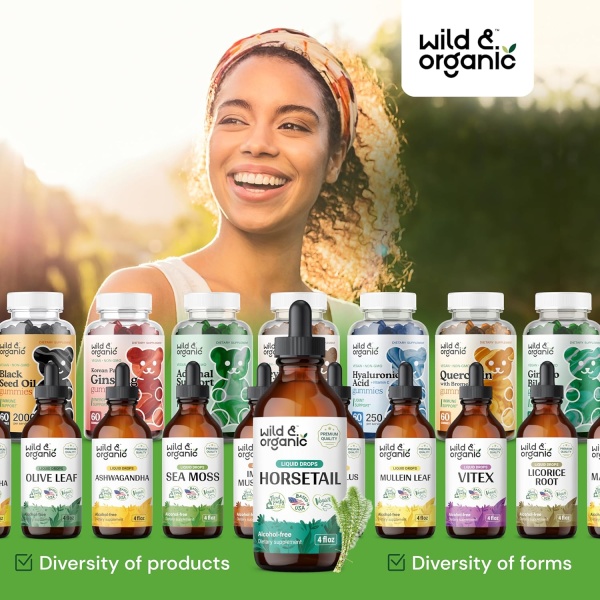⁦Wild & Organic Horsetail Tincture | Natural Hair, Skin & Nail Support | 118 ml⁩ - الصورة ⁦4⁩