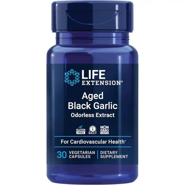 Life Extension Aged Black Garlic | Heart, Blood Pressure & Cholesterol Support | 30 Capsules