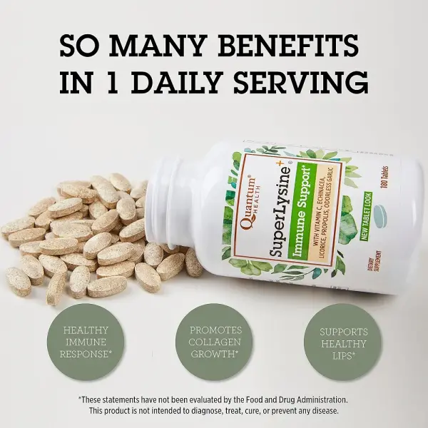 Quantum Health Super Lysine+ | Immune & Lip Health Support | 180 Tablets - Image 7
