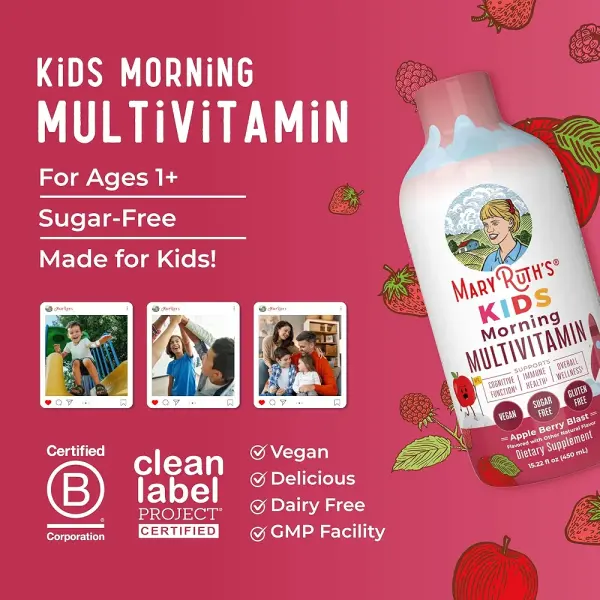 MaryRuth's Kids Liquid Multivitamin | Immune & Cognitive Support | 450 ml - Image 9