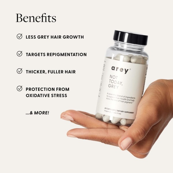 Not Today, Grey Daily Hair Supplement | Slows Grey Hair Growth & Repigment | Promotes Healthier, Thicker Hair | Biotin, B +D Vitamins & Proprietary Complex | Vegan & Gluten Free - Image 2