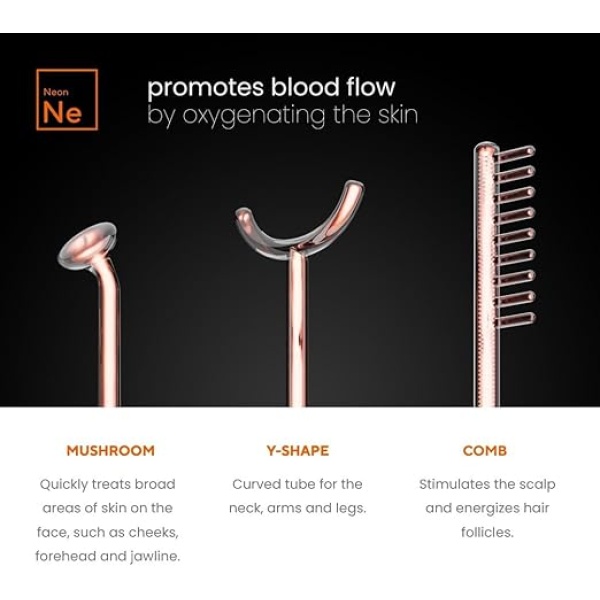 Pure Daily Care NuDerma Professional – Skin Therapy Wand with 6 Neon & Argon Wands - Image 2