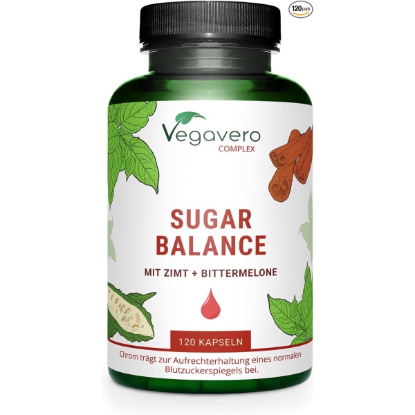 Vegavero Sugar Balance Complex | Blood Glucose Metabolism | 120 Vegan Capsules