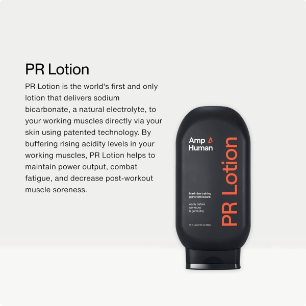 PR Lotion | Performance & Recovery Bicarb Sports Lotion, Natural Electrolyte Sodium Bicarbonate Bottle | (300g) - Image 3