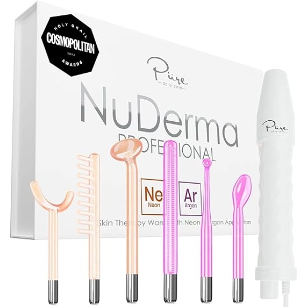 Pure Daily Care NuDerma Professional – Skin Therapy Wand with 6 Neon & Argon Wands