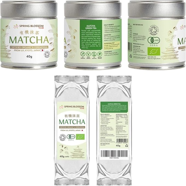 ⁦Organic Japanese Matcha Green Tea Powder – Ceremonial Grade from Uji, Kyoto 80g (40g Tin + 40g Refill)⁩ - الصورة ⁦2⁩