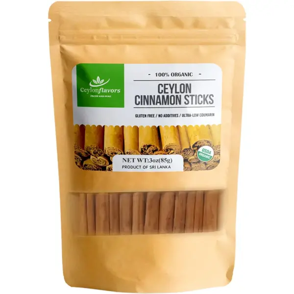 Organic Ceylon Cinnamon Sticks | Fresh & Pure from Sri Lanka | 3 oz